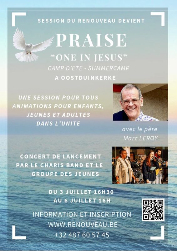 Affiche du camp d'été PRAISE — One in Jesus à Oostduinkerke